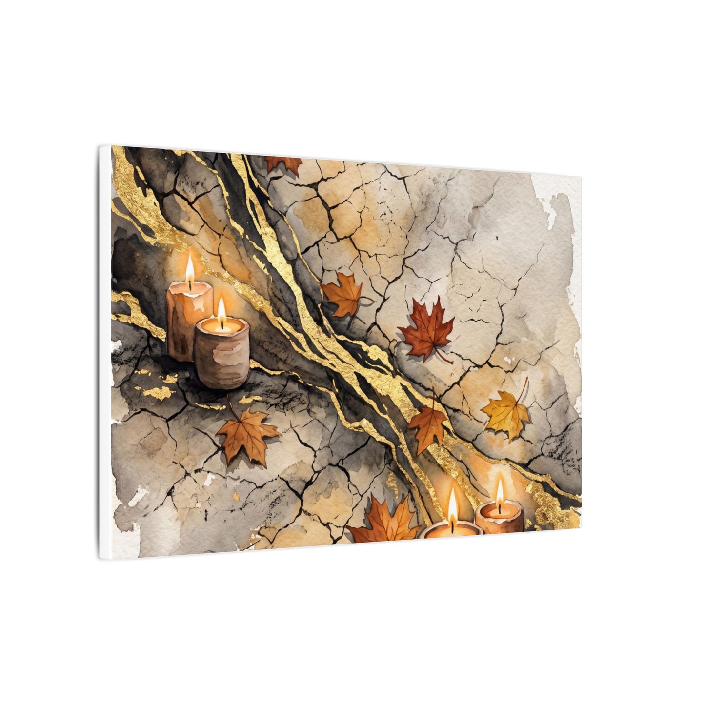 Cracked Earth Autumn Canvas Art | Japandi Warm Design