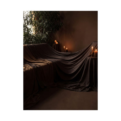 Candlelight Silk Drape Wall Art Print - Dark Japandi Ma