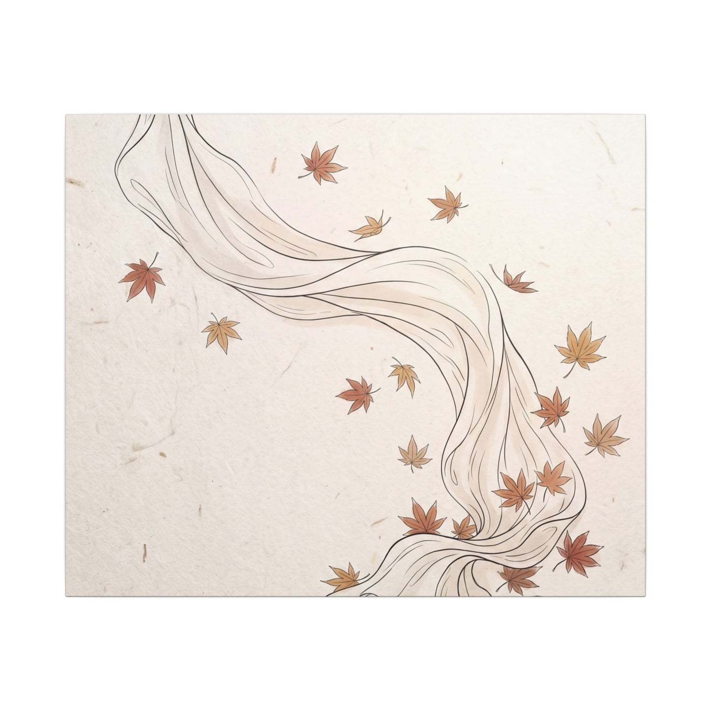 Japandi Silk Drape in Dawn | Minimal Line Canvas Art
