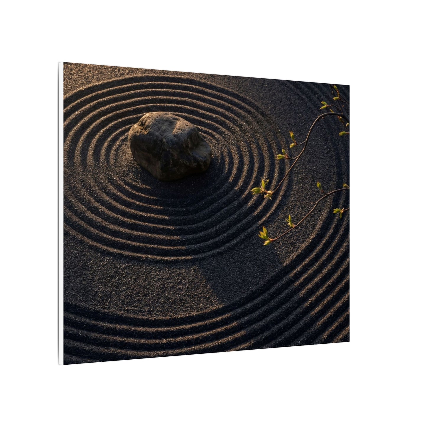 Rock Garden Shadow Zen Canvas Art | Bold Dark Japandi Art