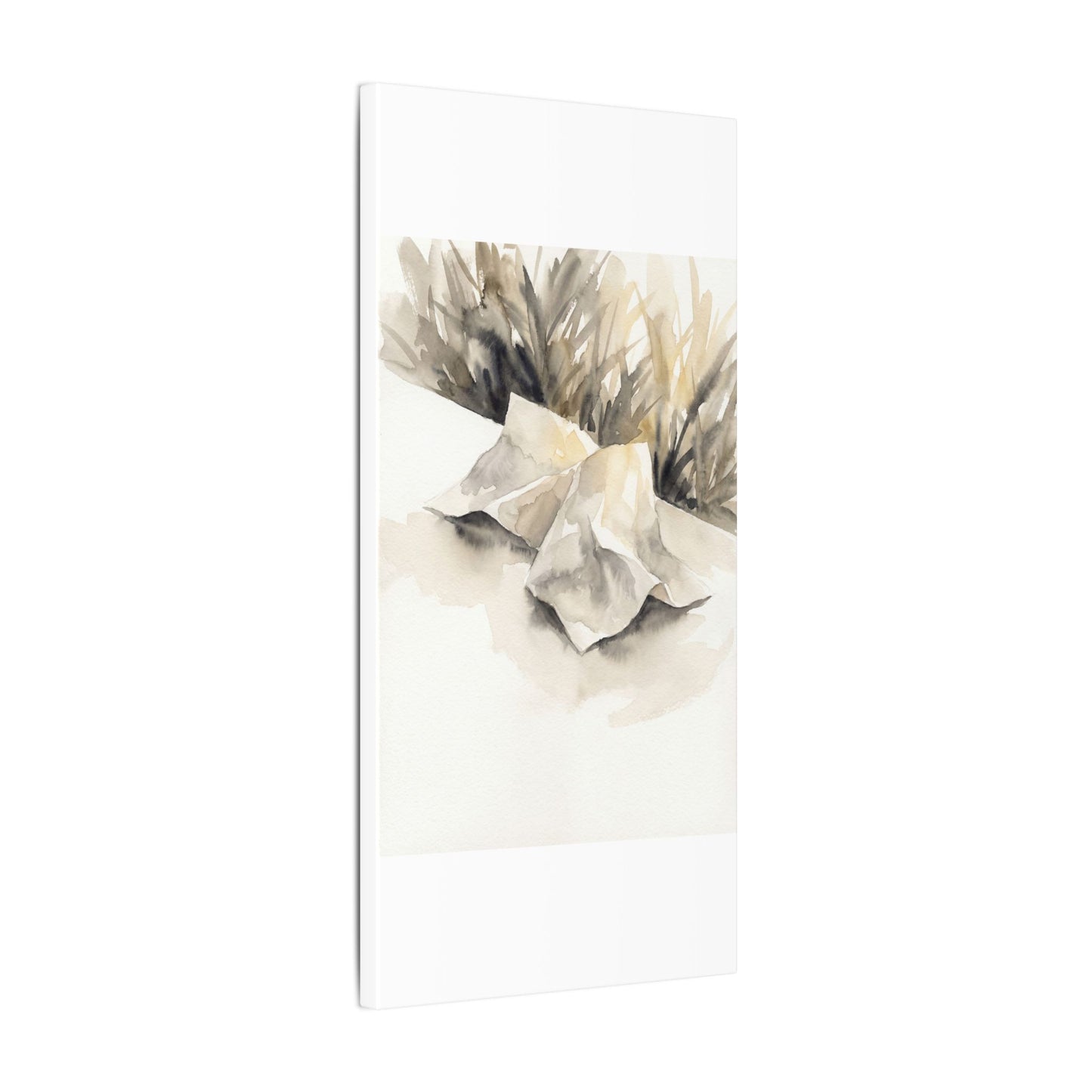 Paper Fold Watercolor Canvas Art | Warm Japandi Art