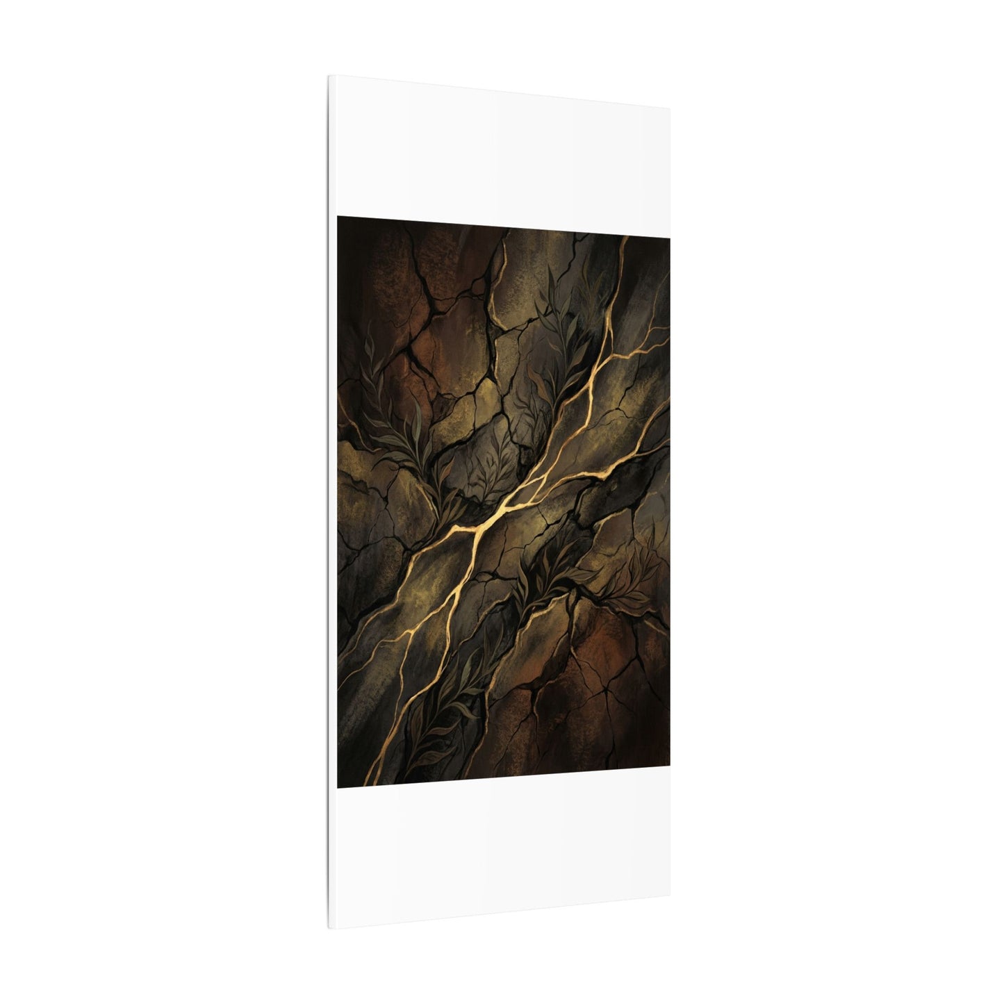Cracked Earth Charcoal Ink Canvas Art | Bold Dark Japandi Art