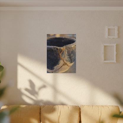 Winter Ceramic Bowl Gold Vein Canvas Art | Healing Decor
