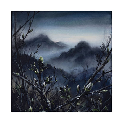 Mountain Mist Wall Art Print | Spring Dark Japandi Dark Texture Art