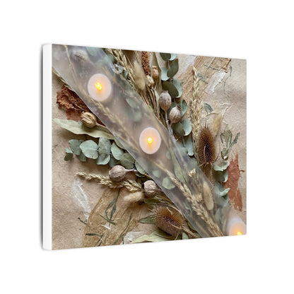 Candlelight Dried Flowers Canvas Art - Japandi Kanso