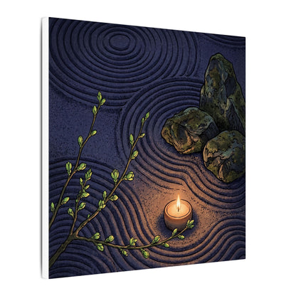 Mono No Aware Rock Garden Canvas Art - Zen Ukiyo E Inspired
