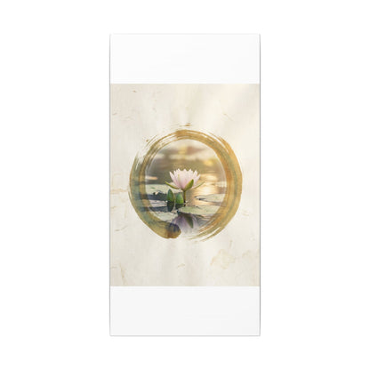 Peaceful Lotus Flower Canvas Art - Enso Zen