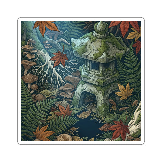 Ma Stone Lantern Sticker - Cottagecore Vintage Botanical Art Print