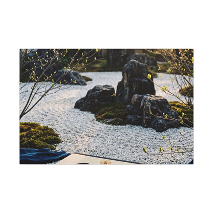 Zen Tea Ceremony in Golden Hour | Karesansui Canvas Art