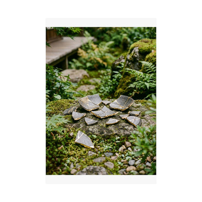 Broken Pottery Gold Repair Wall Art Print | Beautiful Kintsugi Art