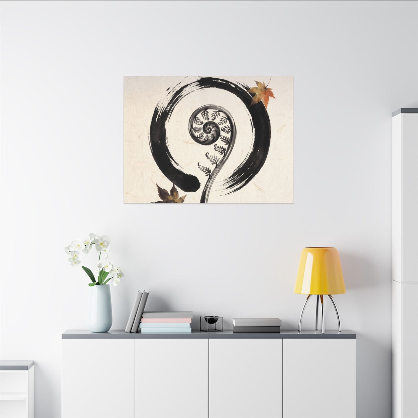 Fern Unfurling Autumn Canvas Art | Zen Peaceful Design