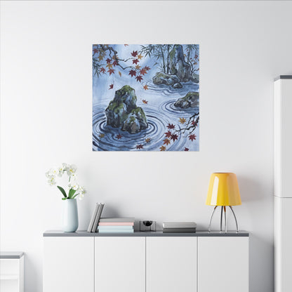 Rock Garden Autumn Canvas Art | Zen Tranquil Design