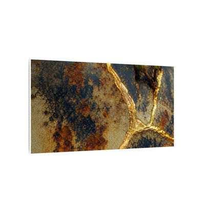 Datsuzoku Rust Patina Canvas Art - Kintsugi Crackle Gold