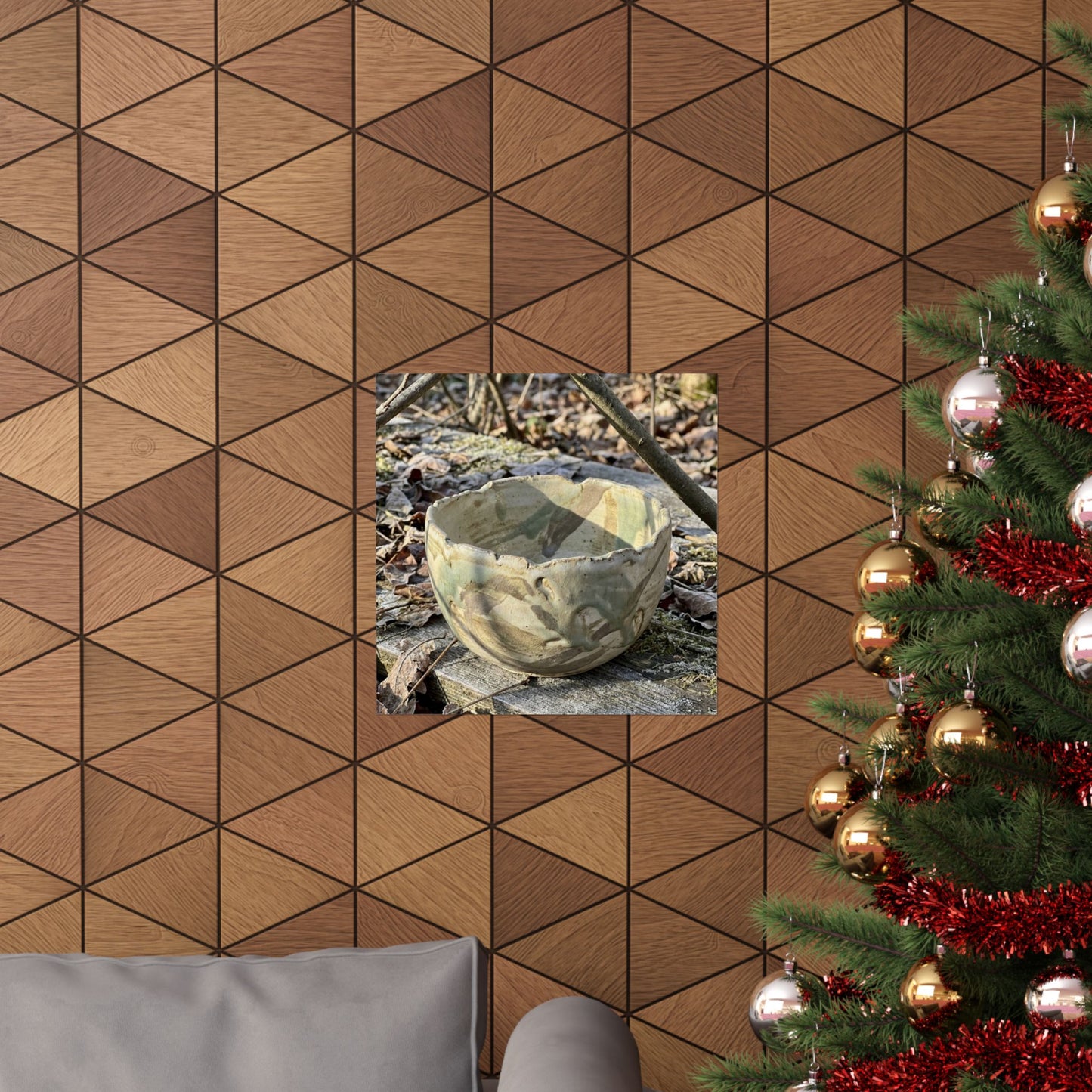 Kanso Ceramic Bowl Wall Art Print - Japandi Japanese Pattern