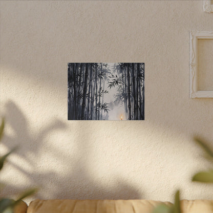 Tranquil Bamboo Grove Canvas Art - Sumi E Zen