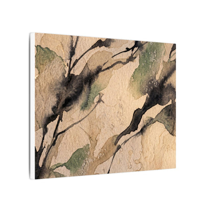 Japandi Shadow Play in Golden Hour | Watercolor Canvas Art