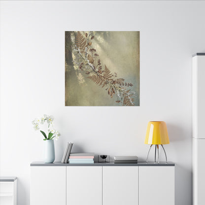 Winter Dried Flowers Forest Whimsy Canvas Art | Earthy Decor