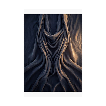 Silk Drape Shadow Zen Wall Art Print | Sophisticated Dark Japandi Art