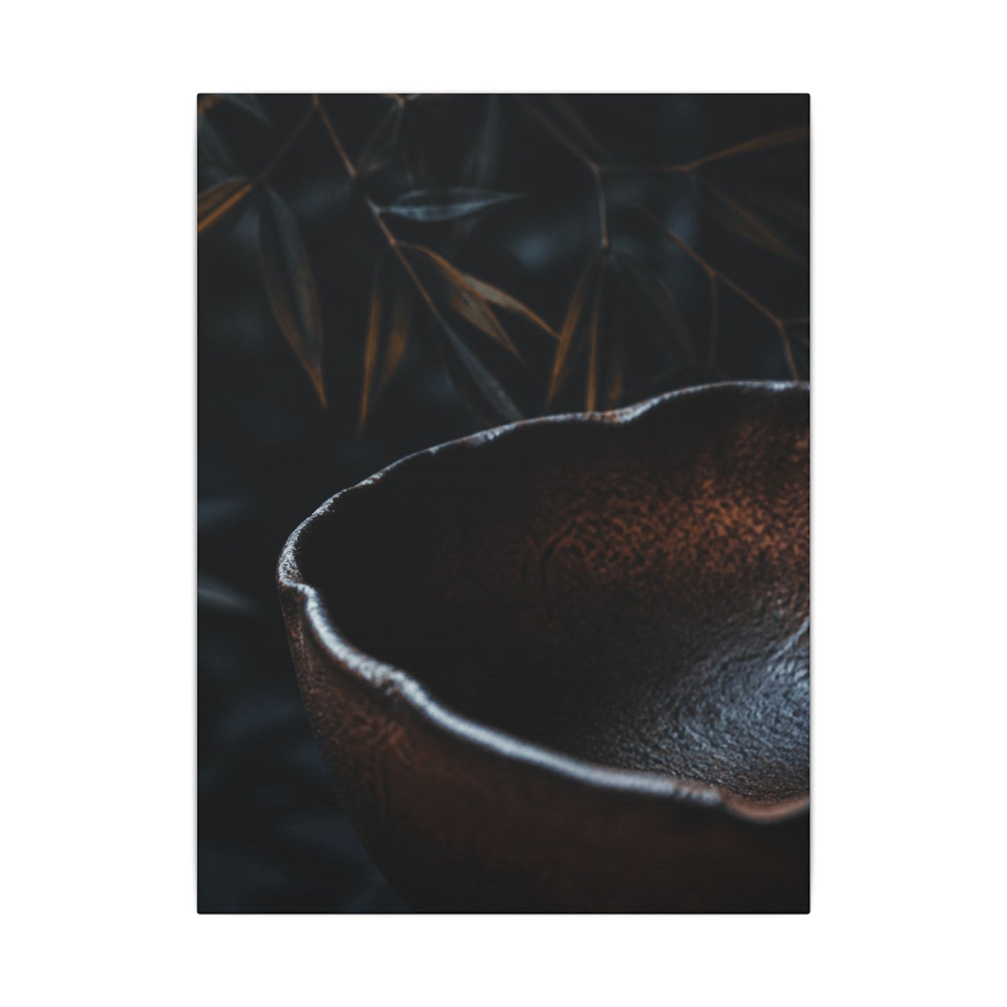 Luxurious Ceramic Bowl Canvas Art - Shadow Zen Dark Japandi