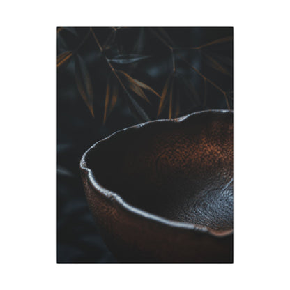 Luxurious Ceramic Bowl Canvas Art - Shadow Zen Dark Japandi