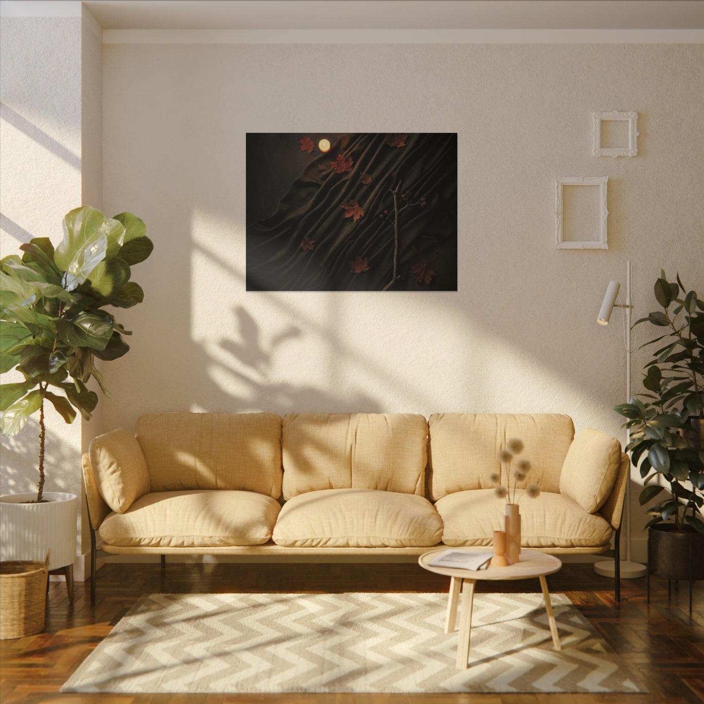 Autumn Silk Drape Moody Minimal Canvas Art | Moody Decor