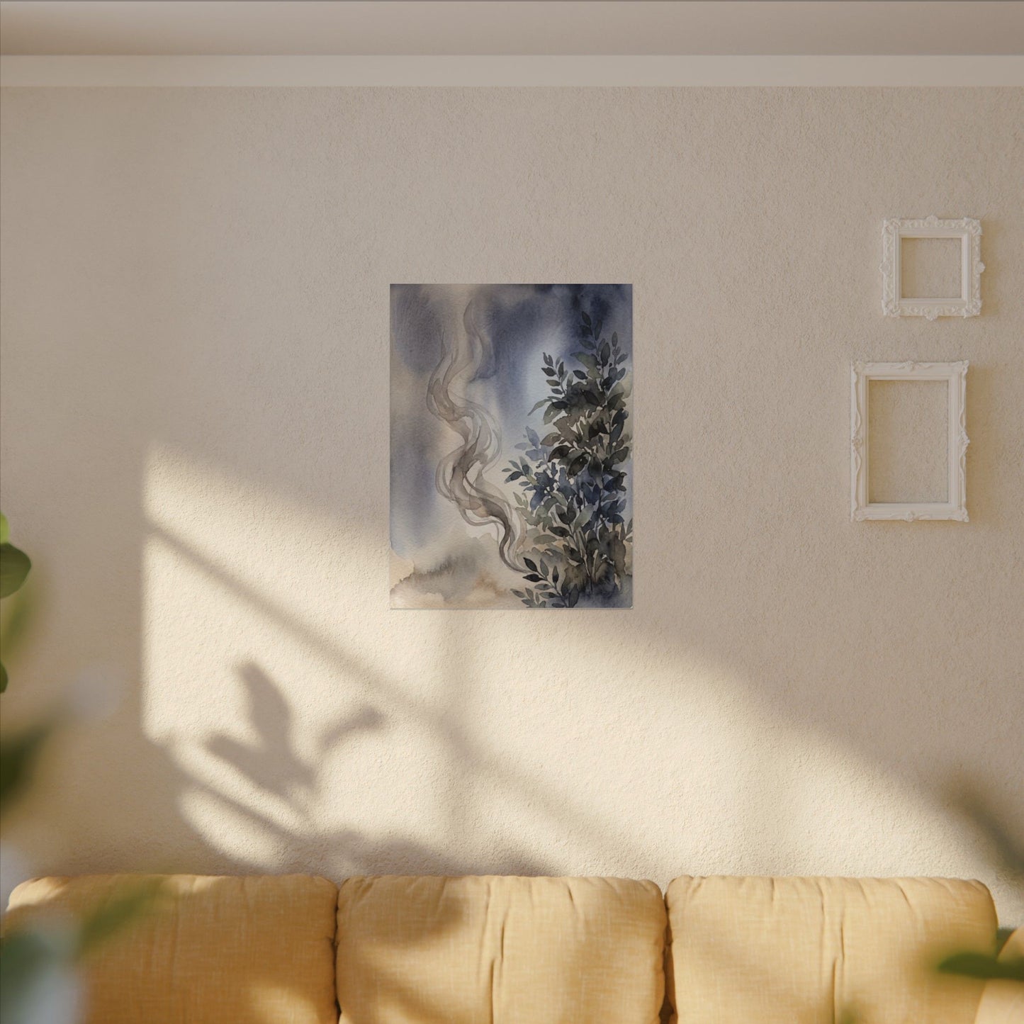 Incense Smoke Summer Canvas Art | Japandi Cozy Design