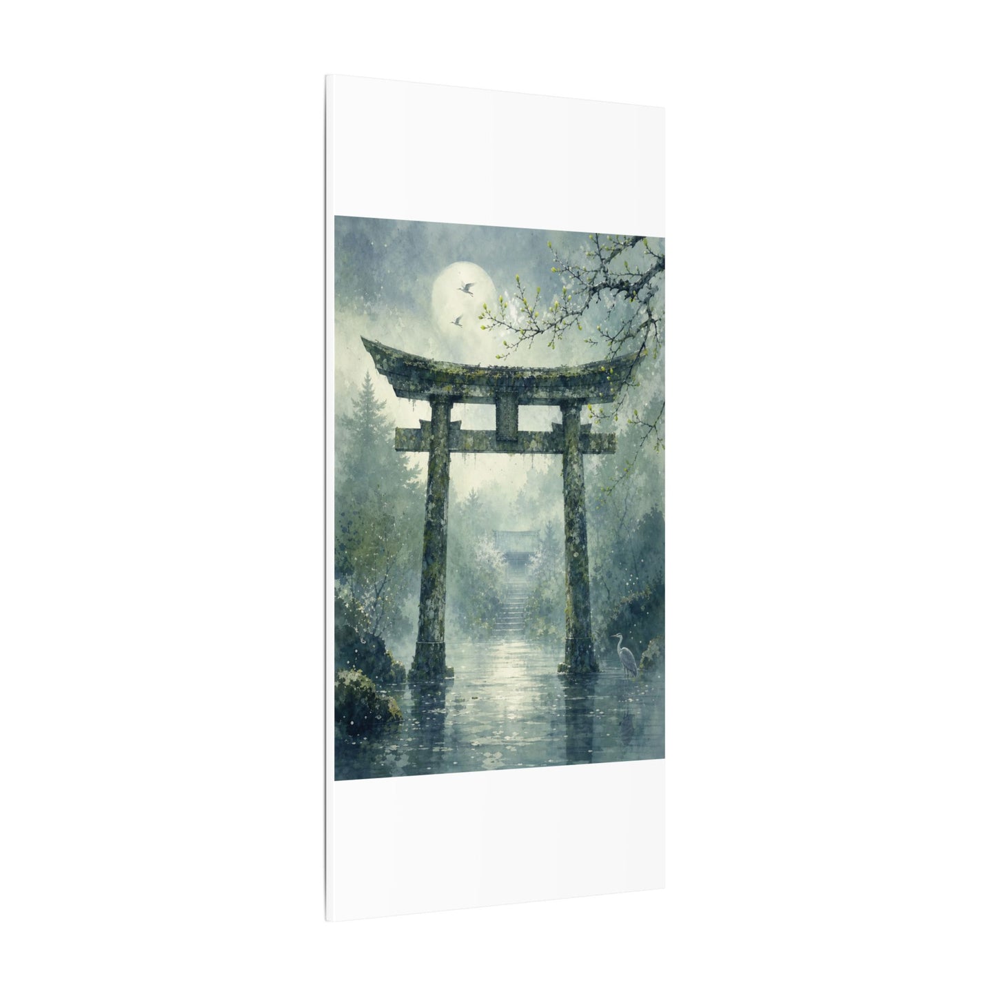 Earthy Torii Gate Canvas Art - Watercolor Japandi
