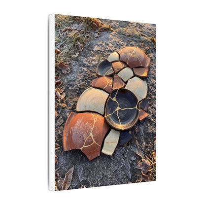 Winter Broken Pottery Gold Vein Canvas Art | Beautiful Decor