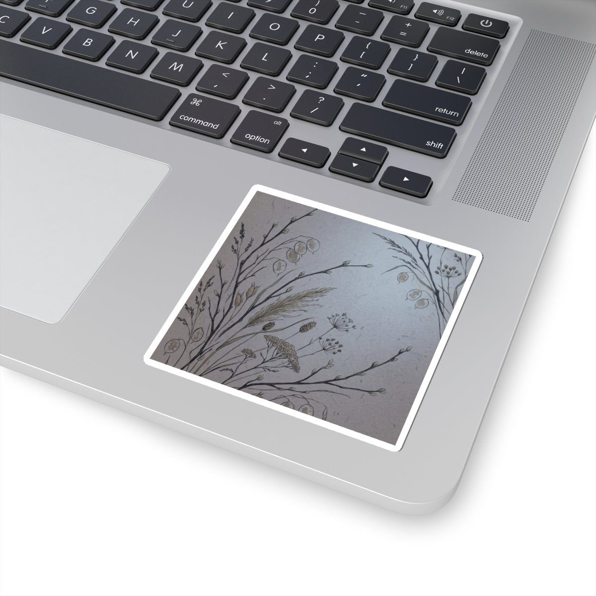 Moonlight Dried Flowers Sticker - Japandi Fukinsei Art Print