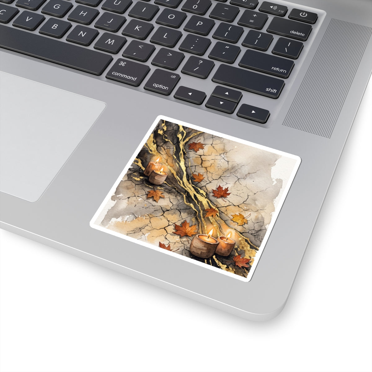 Cracked Earth Autumn Sticker | Japandi Warm Design