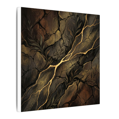 Cracked Earth Charcoal Ink Canvas Art | Bold Dark Japandi Art