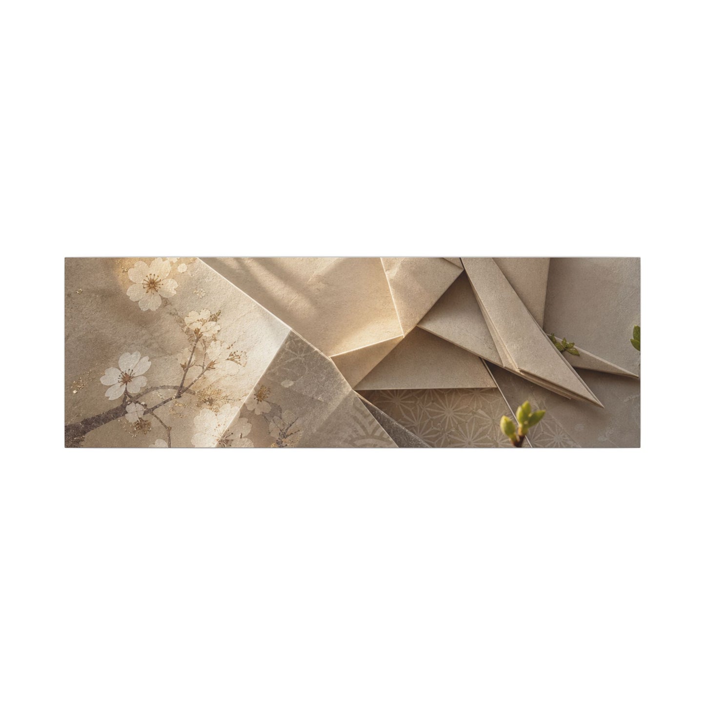 Golden Hour Paper Fold Canvas Art - Japandi Fukinsei