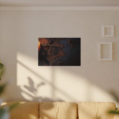 Candlelight Rust Patina Canvas Art - Dark Japandi Ma
