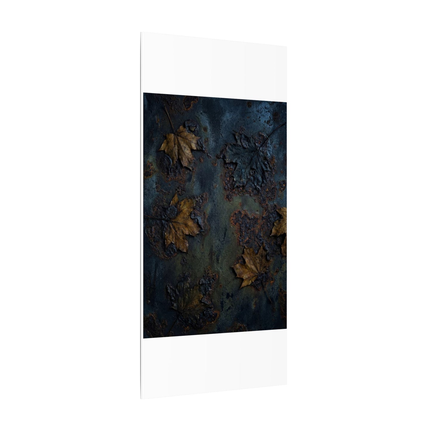 Shibui Rust Patina Canvas Art - Dark Japandi Charcoal Ink