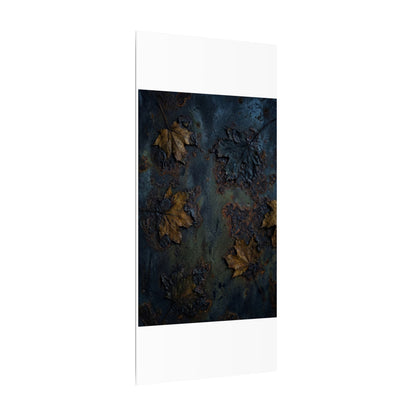 Shibui Rust Patina Canvas Art - Dark Japandi Charcoal Ink