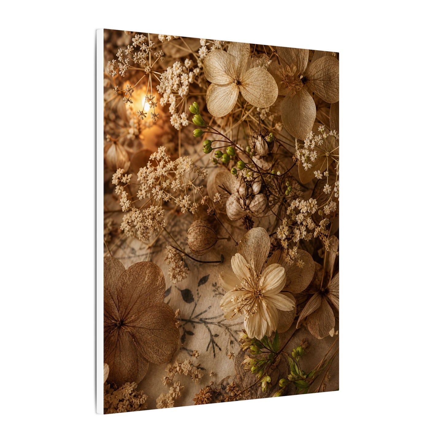 Spring Dried Flowers Japanese Pattern Canvas Art | Earthy Decor