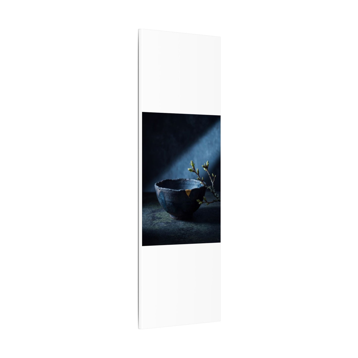 Ceramic Bowl Shadow Zen Canvas Art | Sophisticated Dark Japandi Art