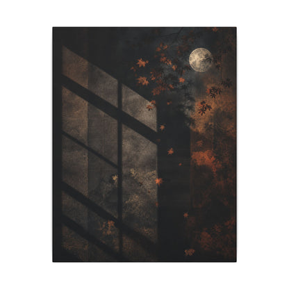 Sophisticated Shadow Play Canvas Art - Dark Texture Dark Japandi