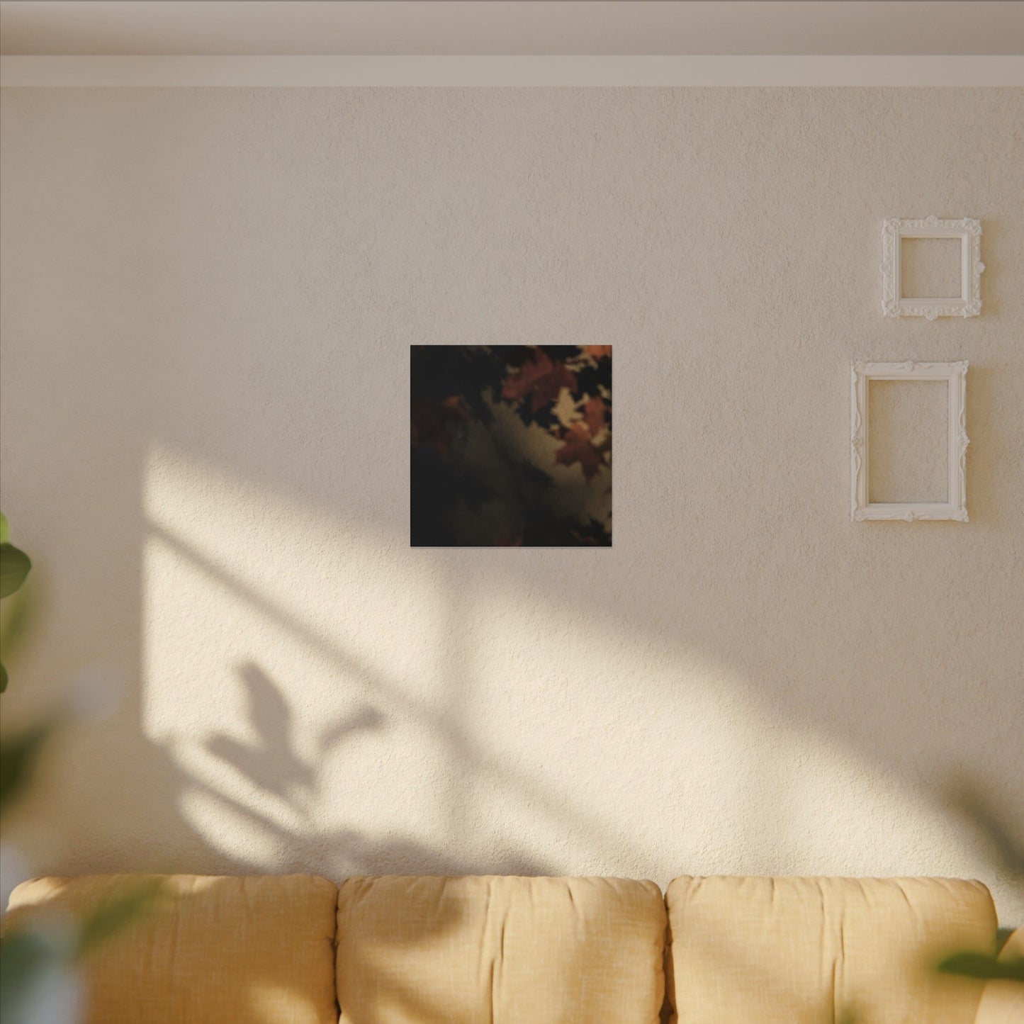 Shadow Play Canvas Art | Autumn Dark Japandi Moody Minimal Art