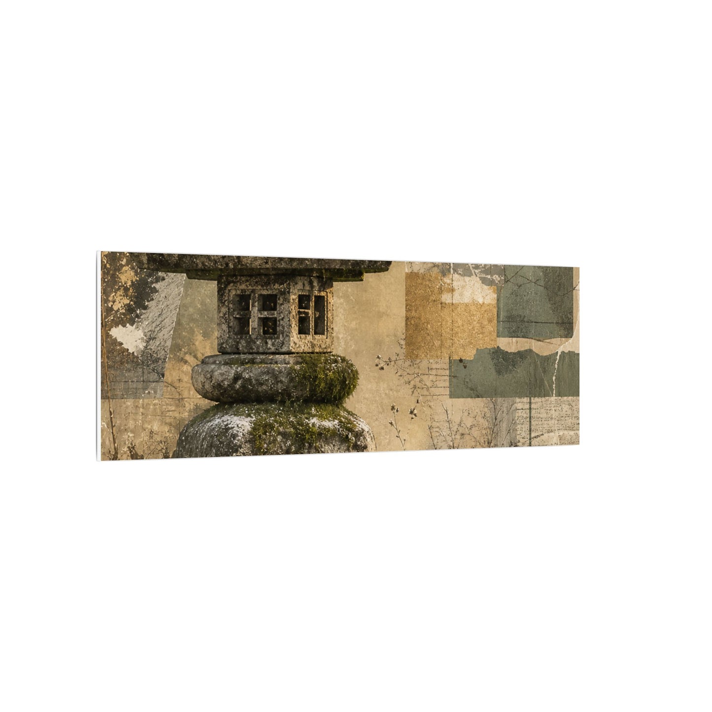 Elegant Stone Lantern Canvas Art - Texture Japandi