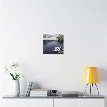 Lotus Flower Karesansui Canvas Art | Tranquil Zen Art