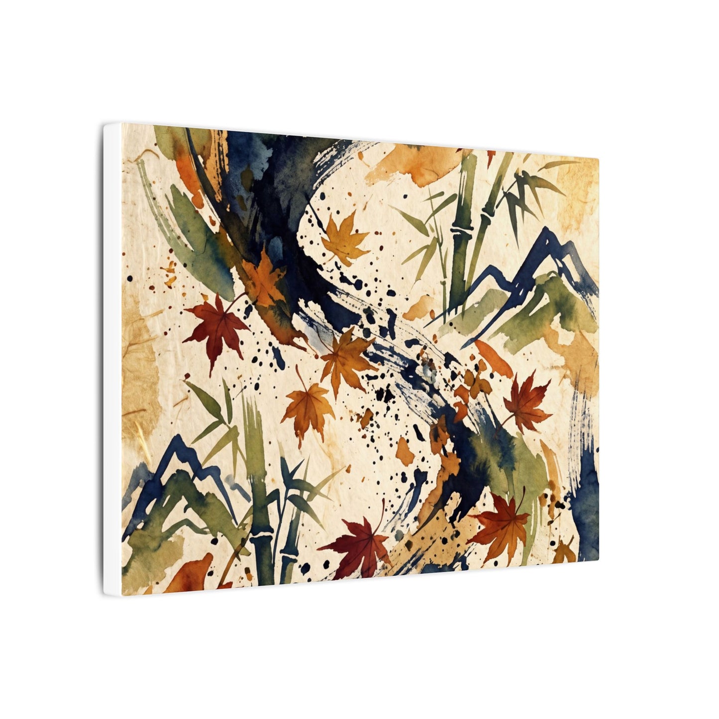 Golden Hour Ink Brushstroke Canvas Art - Zen Shibui