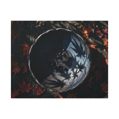 Autumn Ceramic Bowl Shadow Zen Canvas Art | Bold Decor