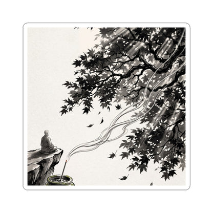 Incense Smoke Sticker | Autumn Zen Ukiyo E Inspired Art Art Print