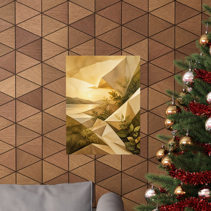 Golden Hour Paper Fold Wall Art Print - Japandi Ma