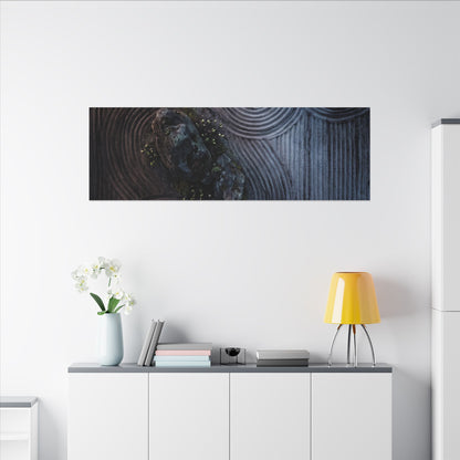 Spring Rock Garden Charcoal Ink Canvas Art | Bold Decor