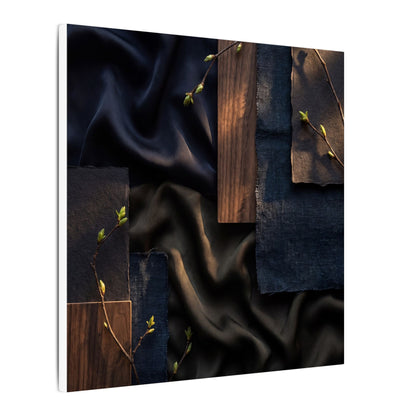 Silk Drape Spring Canvas Art | Dark Japandi Moody Design