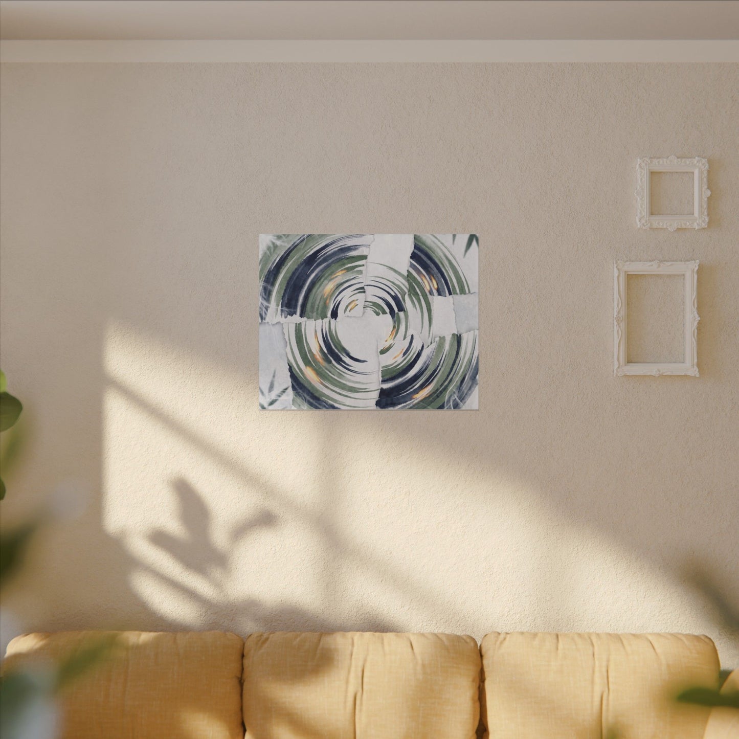 Winter Water Ripple Sumi E Canvas Art | Peaceful Decor