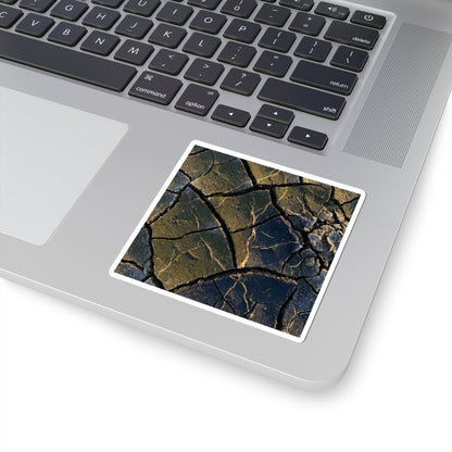 Moody Cracked Earth Sticker - Moody Minimal Dark Japandi Art Print