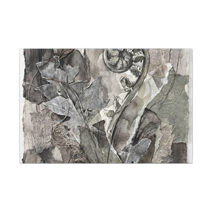 Japandi Fern Unfurling in Overcast | Texture Canvas Art